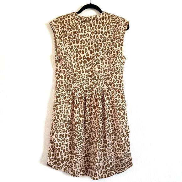 Anthropologie Pilcro Zahar Leopard Print V Neck Casual Tunic Dress - Picture 3 of 12